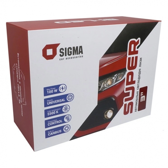 Автомобильные LED (светодиодные) линзы Sigma Bi-LED Super 3.0"