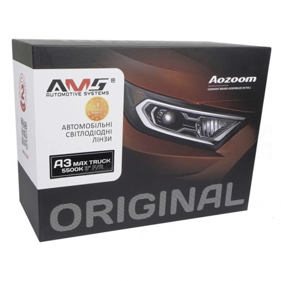 Автомобильные LED (светодиодные) линзы AMS Original A3 Max Truck 5500K 3.0 F/R
